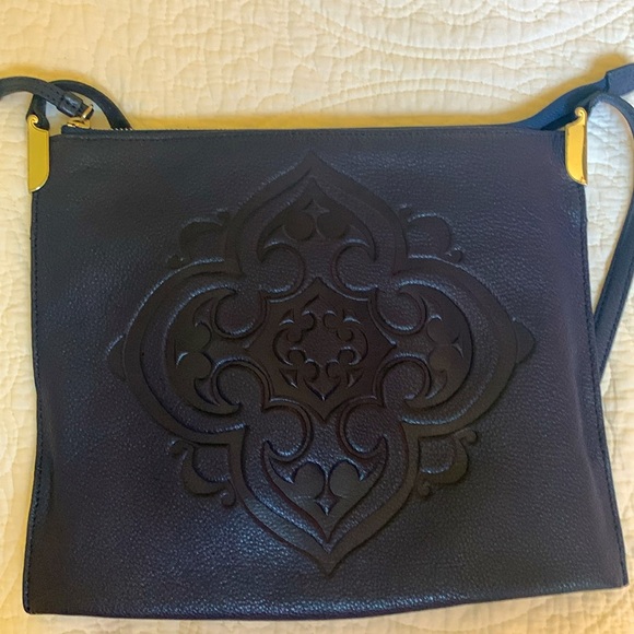 Brighton Inez embossed navy blue shoulder bag - Picture 4 of 11